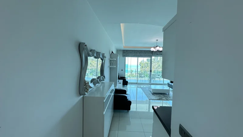1+1 Apartment for Sale Right on the Sea in Kestel