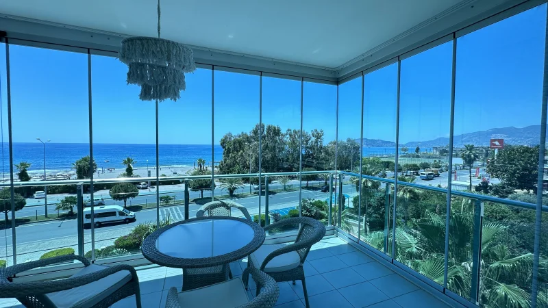 1+1 Apartment for Sale Right on the Sea in Kestel