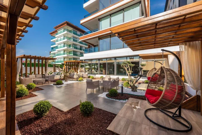 Alanya, 4+1 Lägenhet på Arnelya Beach Residence
