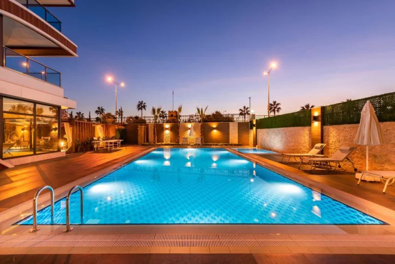Alanya, 4+1 Lägenhet på Arnelya Beach Residence