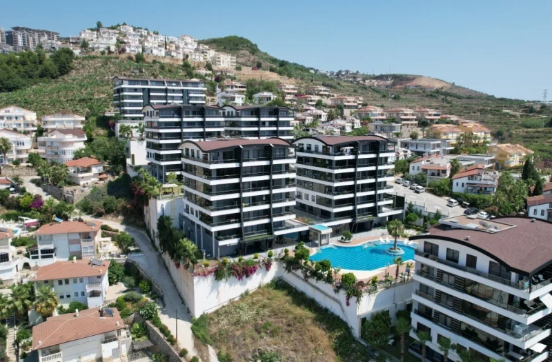 Duplex 3+1 med havs- och naturutsikt i Toprak Panorama