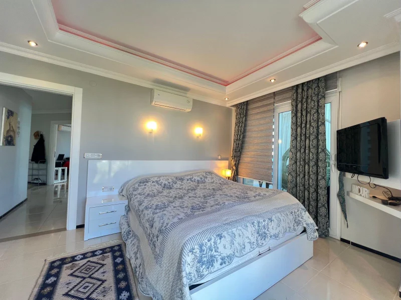 Möblerad 2+1-lägenhet till salu i komplexet Kestel Deluxe i Alanya