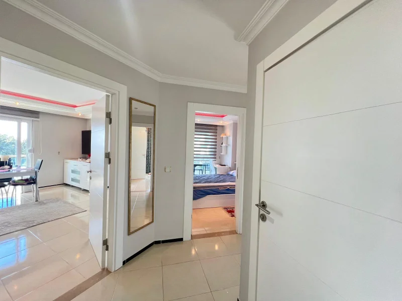 Möblerad 2+1-lägenhet till salu i komplexet Kestel Deluxe i Alanya