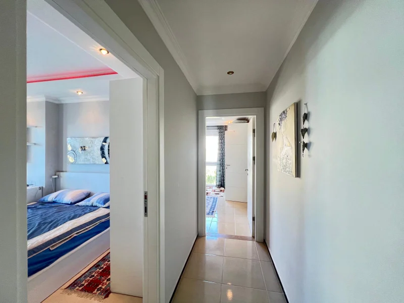 Möblerad 2+1-lägenhet till salu i komplexet Kestel Deluxe i Alanya